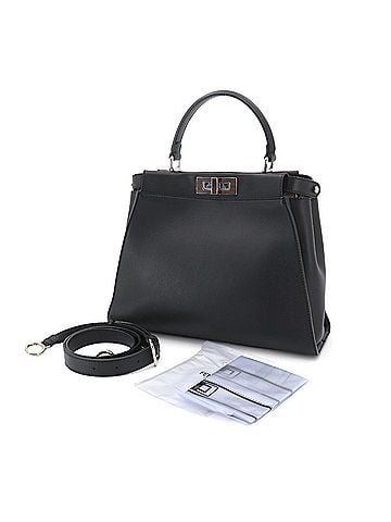 Fendi Fendi Peekaboo Regular 2-way Hand/Shoulder Handbag, Leather, Black, 8BN290 Selleria (view 2)