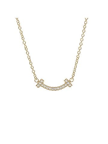 Tiffany & Co. Tiffany Tiffany T Smile Micro Size Necklace Pink Gold (18K) No Stone Men,Women Fashion Necklace (Pink Gold) (view 1)