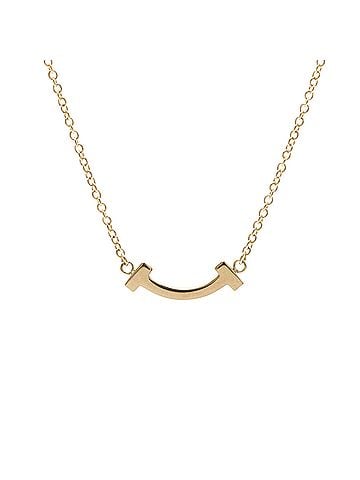 Tiffany & Co. Tiffany Tiffany T Smile Micro Size Necklace Pink Gold (18K) No Stone Men,Women Fashion Necklace (Pink Gold) (view 2)