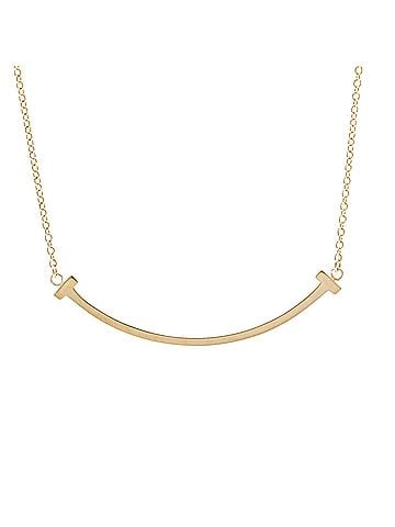 Tiffany & Co. Tiffany Tiffany T Smile Small Size Necklace Pink Gold (18K) No Stone Men,Women Fashion Necklace (Pink Gold) (view 1)