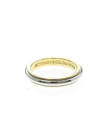 Tiffany & Co. Tiffany Milgrain Ring Yellow Gold (18K),Platinum Fashion No Stone Band Ring Gold,Silver (view 1)