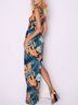 Dayana Floral Blue Orange Cocktail Dress Size XS - photo 2