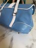 Coach 100% Leather Color Block Multi Color Blue White Leather Satchel One size - photo 9