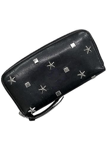 Jimmy Choo Jimmy Choo Round Long Wallet, Black Leather, 9SVY1R, JIMMY CHOO Star (view 1)