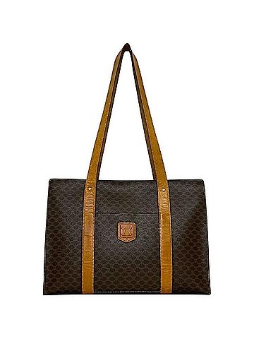 Céline Celine tote bag, brown, Macadam PVC leather, M94, CELINE, A4 size. (view 2)
