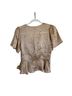 Intermix 100% Silk Solid Tan Short Sleeve Blouse Size 2 - photo 2