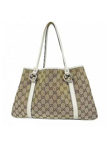 Gucci Gucci GG Canvas Tote Bag, Interlocking G, 232957, Canvas, Brown Gold, Women's (view 1)