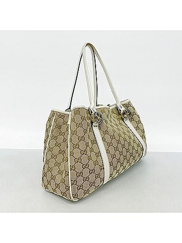 Gucci Gucci GG Canvas Tote Bag, Interlocking G, 232957, Canvas, Brown Gold, Women's (view 2)
