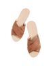 Loeffler Randall 100% Leather Graphic Brown Sandals Size 5 1/2 - photo 1