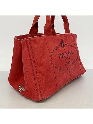 Prada Prada Canapa canvas tote bag, red, for women. (view 2)
