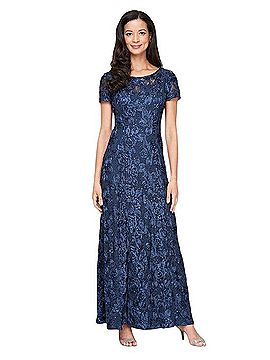 alex evenings petite dress Women's Short Sheath Metallic Cocktail w/Embellished Sleeves & Cascade Ruffle (Petite and Regular Sizes), Black Metallic, 4 : Clothing, Shoes & Jewelry this gown exudes style and femininity. Evenings Petite Alex Evenings Navy
