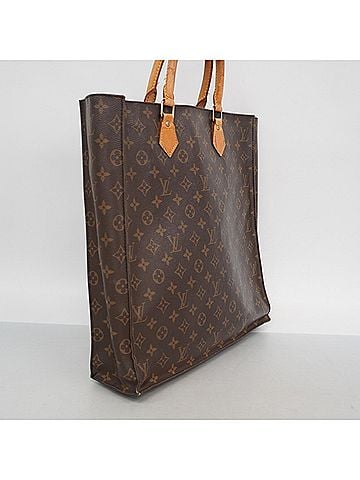 Louis Vuitton Louis Vuitton Monogram Sac Plat Tote Bag M51140 Brown Women's (view 2)