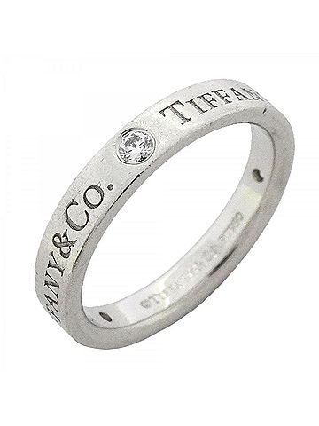 Tiffany & Co. Tiffany &amp; Co. Flat Band Ring, 3PD (Pt950) Platinum, Diamond, Women's (view 1)