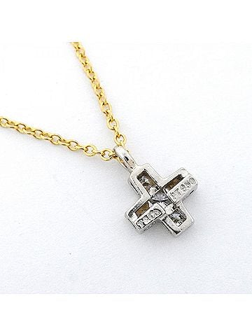 Tiffany & Co. Tiffany &amp; Co. Crucy Form Necklace, 5PD (5 Diamonds), 18K Yellow Gold (Pt950) Platinum, Ladies' Necklace (view 2)