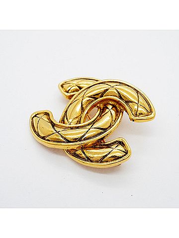 Chanel Chanel brooch, Coco Mark, Matelassé, GP plated, gold, women's. (view 2)