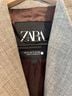 Zara 100% Wool 100% Viscose Houndstooth Gray Tan Coat Size S - photo 3