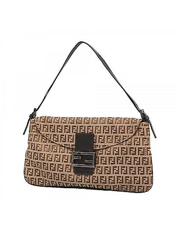 Fendi Fendi Zucchino Shoulder Bag, Nylon Canvas, Brown, Women's (view 1)
