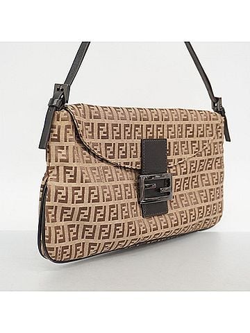Fendi Fendi Zucchino Shoulder Bag, Nylon Canvas, Brown, Women's (view 2)
