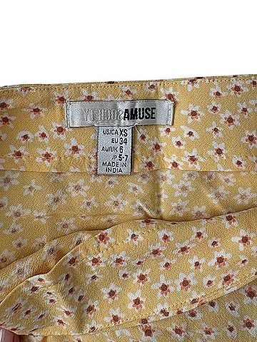 Amuse Society Yellow Floral Tie-Detail Skirt Set Casual Dress (view 2)
