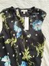 Topshop 100% Polyester Floral Polka Dots Black Blue Green Cocktail Dress Size 2 - photo 3