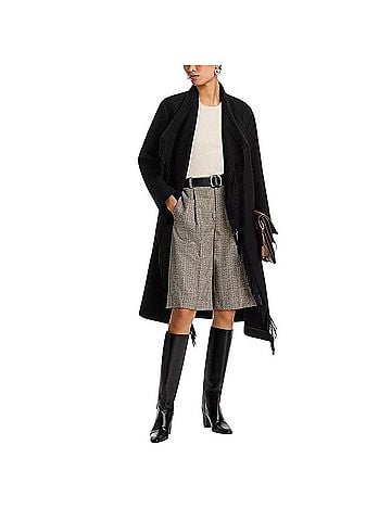 IRO Nicky Fringed Wrap Coat (view 1)