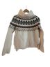 Barbour Fair Isle Ivory Brown Black Blue Wool Sweater Size 4 - photo 1