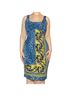 Cache 95% Polyester 5% Spandex 100% Polyester Animal Print Blue Black Gold Cocktail Dress Size 4 - photo 1
