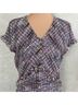 St. John Tweed Purple Pink Black Gray Yellow Cocktail Dress Size 10 - photo 4