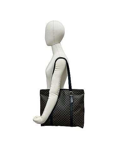 Céline CELINE Macadam Blazon Triomphe Logo Pattern Leather Tote Bag Handbag Black Brown 39882 (view 2)