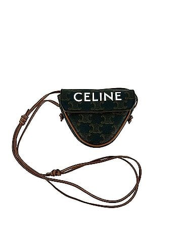 Céline CELINE Triomphe Triangle Bag, Leather Mini Shoulder Pouch, Brown 05101 (view 1)