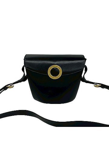 Céline CELINE Vintage Circle Logo Hardware Leather Shoulder Bag Sacoche Black 01004 (view 1)