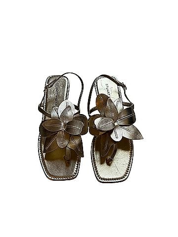 Stuart Weitzman Paradise Gold Sling Back Flat Sandals (view 1)