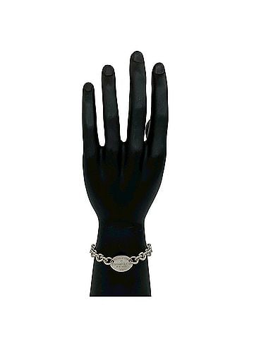 Tiffany & Co. TIFFANY&amp;Co. Tiffany Return to Oval Tag Bracelet Logo Sterling Silver 925 Chain Bangle 26,500 (view 2)