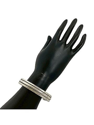 Tiffany & Co. TIFFANY&amp;Co. Tiffany Vintage Grooved Bangle Double Line Sterling Silver 925 Cuff Bracelet 26252 (view 2)