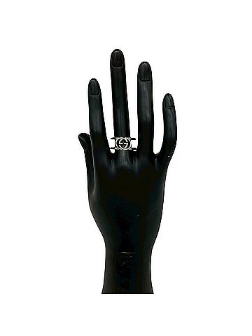 Gucci GUCCI Interlocking G Logo Motif Sterling Silver 925 Ring, Finger Accessory, Men's &amp; Women's, Silver, Item Number 26687 (view 2)
