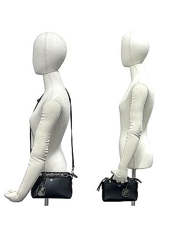 Fendi FENDI By The Way Small Zucca FF Pattern Leather 2-way Handbag/Shoulder Bag Black 16804 (view 2)