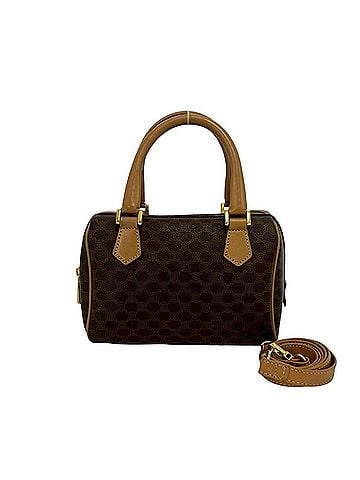 Céline CELINE Vintage Macadam Blazon Pattern Leather 2-Way Mini Handbag/Shoulder Bag Brown 31062 (view 1)