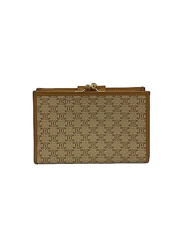Céline CELINE Vintage Macadam Blazon Logo Pattern Leather Bi-fold Wallet Mini Brown Beige 79177 (view 2)