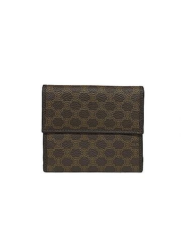 Céline CELINE Macadam Blazon Triomphe Logo Leather Bi-fold Wallet Mini Business Card Holder/Card Case Brown 18064 (view 2)
