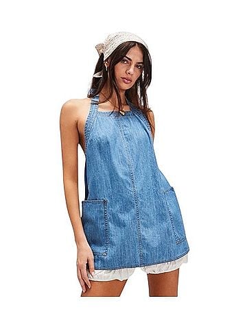 We the Free True Blue Denim Apron Top Tank Top (view 1)