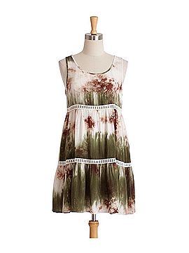 Entro NWT Green Tie Dyed Voile &amp; Lace Mini Slip | Coastal Cowgirl Boho Grunge Fairycore Festival Indie Casual Dress (view 2)