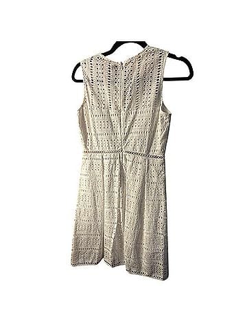 Vineyard Vines White Cap Eyelet Lattice Lace Fit And Flare Dress Casual Dress (view 2)