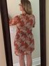 Socialite 100% Polyester Floral Orange White Casual Dress Size M - photo 5