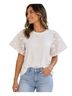 Eri + Ali White Short Sleeve Blouse Size M - photo 1