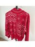 Demetre Print Red White Pullover Sweater Size M - photo 4