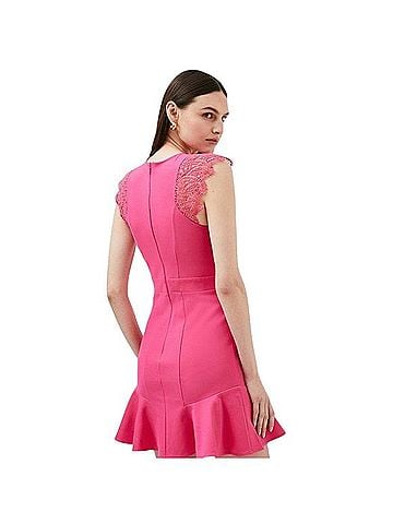 Karen Millen Lace-Shoulder Dress Casual Dress (view 2)