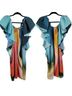 Mary Katrantzou Floral Blue Pink Cocktail Dress Size 10 - photo 5