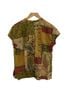 Citron Floral Stripes Multi Color Short Sleeve Blouse Size M - photo 2