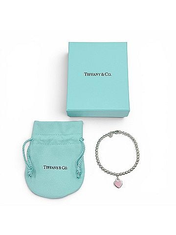 Tiffany & Co. TIFFANY&amp;Co. Return to Tiffany Mini Heart Tag Bead Bracelet, AG925, Wrist Circumference Approx. 16cm, Silver and Pink, Weight 5.2g, Women's, Comes with Box Dust Bag. (view 2)