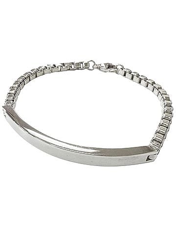 Tiffany & Co. TIFFANY&amp;Co. Tiffany Venetian Link ID Bracelet, SV925 (Sterling Silver), 20g, Men's/Women's, with storage bag. (view 1)